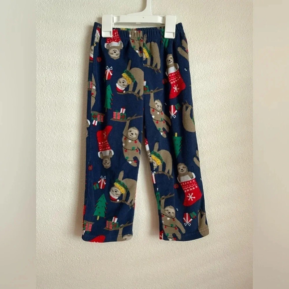 Carters boys fleece sloth Christmas pajama pants size 5T - Picture 1 of 4